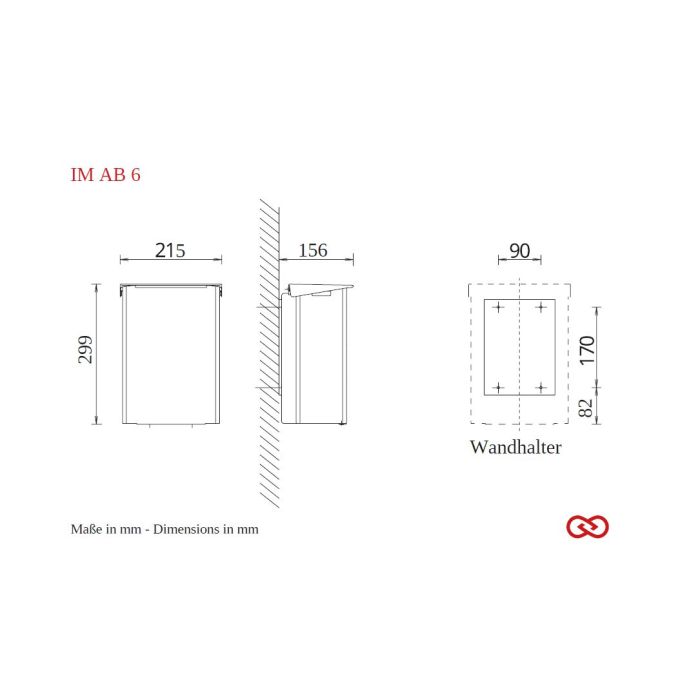 Damenhygiene-Wandeimer weiss AB 6 P