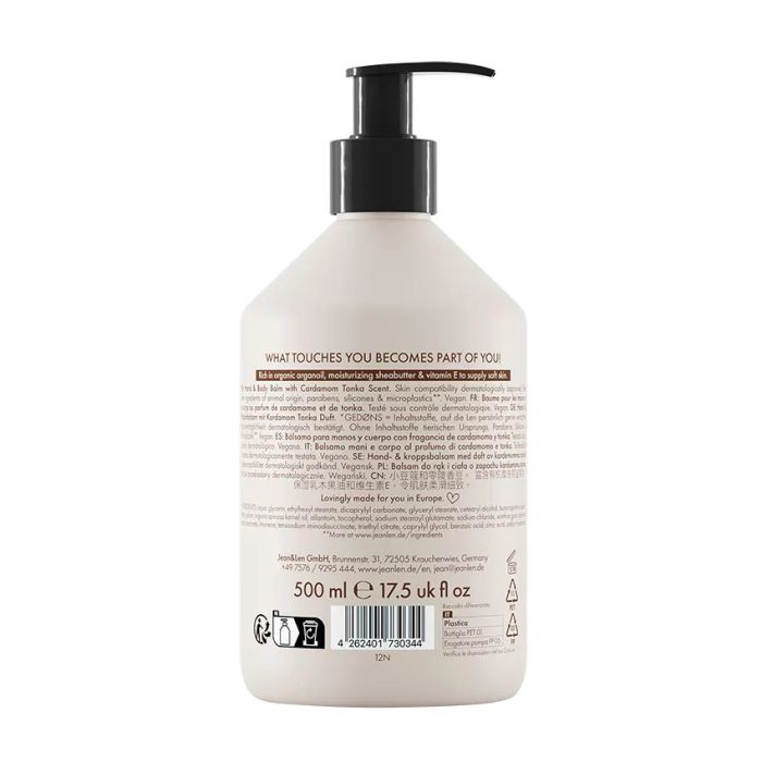 Jean & Len Hand & Body Balm Cardamom/Tonka 500 ml