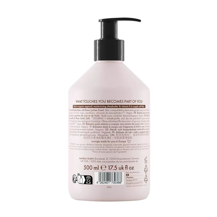 Jean & Len Hand & Body Balm Peony/Lychee 500 ml