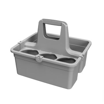 Tragebox grau mit Flaschenhalterung