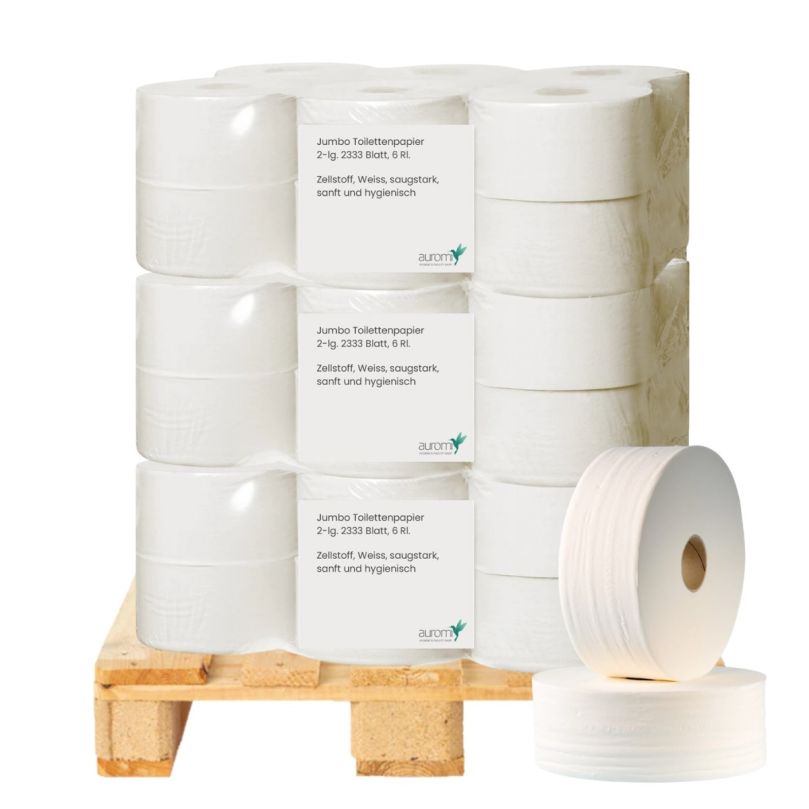 Jumbo Toilettenpapier, 2-lg., 2333 Bl., 6 Rl.
