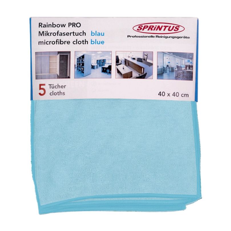 Rainbow Pro Mikrofasertuch blau 40x40cm 5er Set