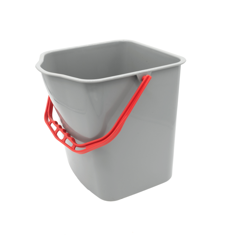 Eimer 17 Liter, grau, roter Henkel