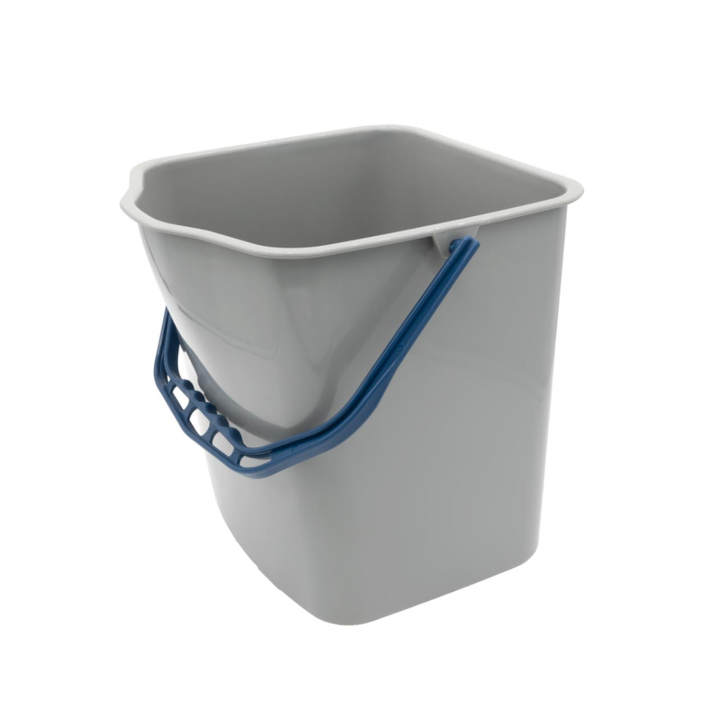 Eimer 17 Liter, grau, blauer Henkel