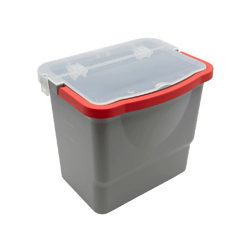 Eimer 7 Liter grau, roter Henkel